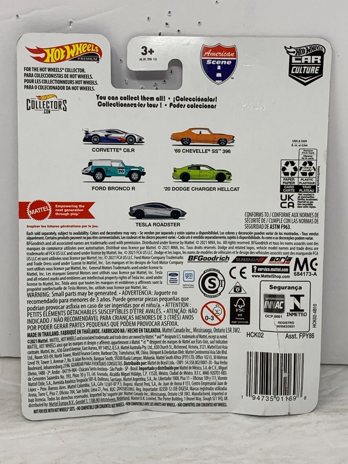 Hot Wheels Premium Car Culture American Scene Tesla Roadster 1:64 Diecast