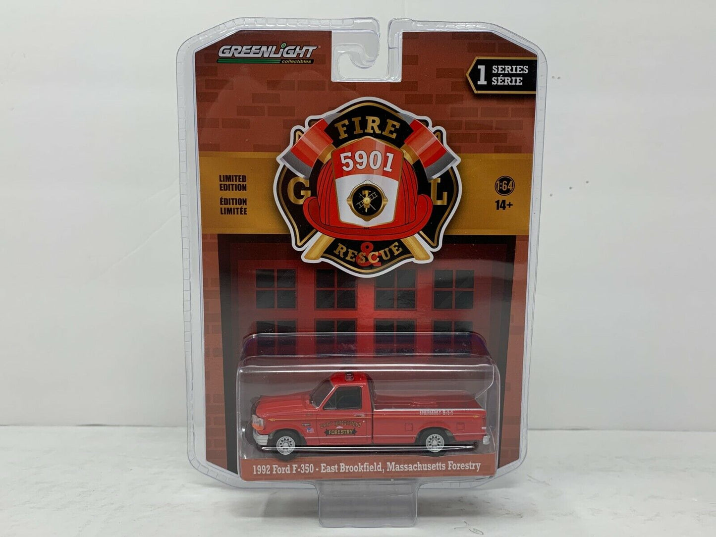 Greenlight Fire & Rescue 1992 Ford F-350 Massachusets Forestry 1:64 Diecast