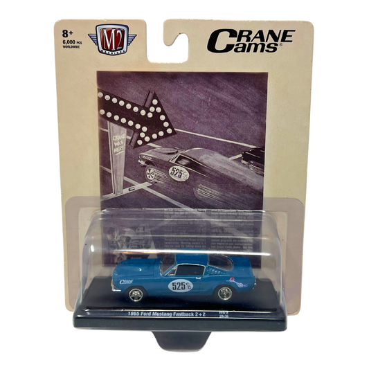M2 Machines Auto-Drivers Crane Cams 1965 Ford Mustang Fastback 2+2 1:64 Diecast
