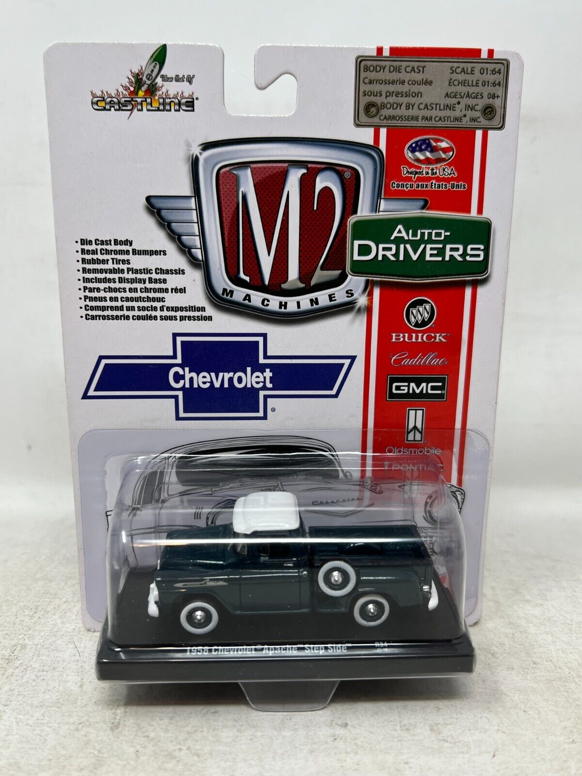 M2 Machines Auto-Drivers 1958 Chevrolet Apache Stepside R34 1:64 Diecast