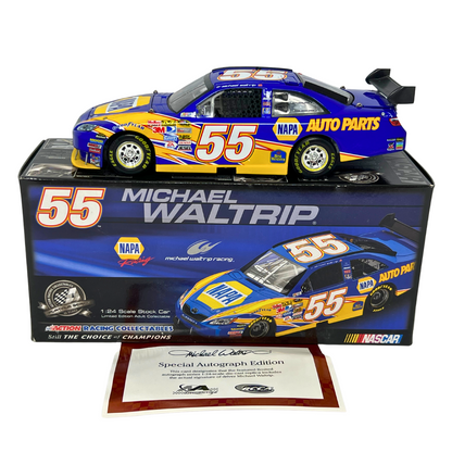 Action Nascar #55 Michael Waltrip NAPA 2008 Camry 1:24 Diecast AUTOGRAPHED