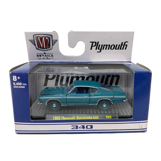 M2 Machines 1969 Plymouth Barracuda 340 R60 1:64 Diecast