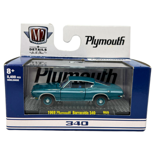 M2 Machines 1969 Plymouth Barracuda 340 R60 1:64 Diecast
