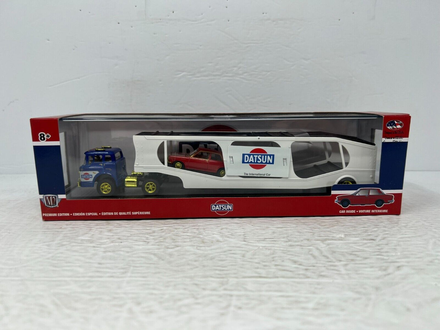 M2 Machines Auto-Haulers 1957 Mack Model N & 1970 Datsun 510 CHASE 1:64 Diecast