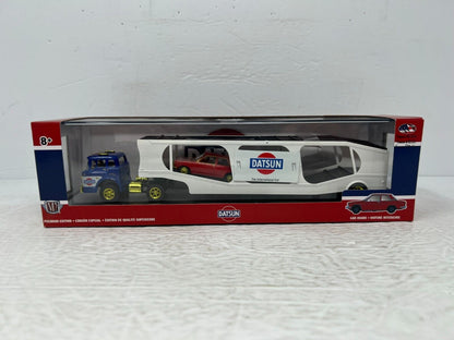 M2 Machines Auto-Haulers 1957 Mack Model N & 1970 Datsun 510 CHASE 1:64 Diecast