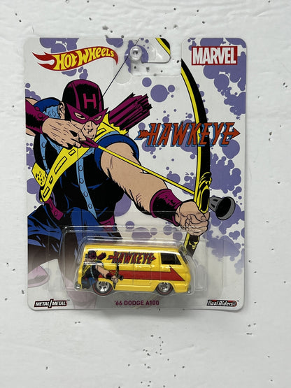 Hot Wheels Marvel Hawkeye '66 Dodge A100 Van Real Riders 1:64 Diecast