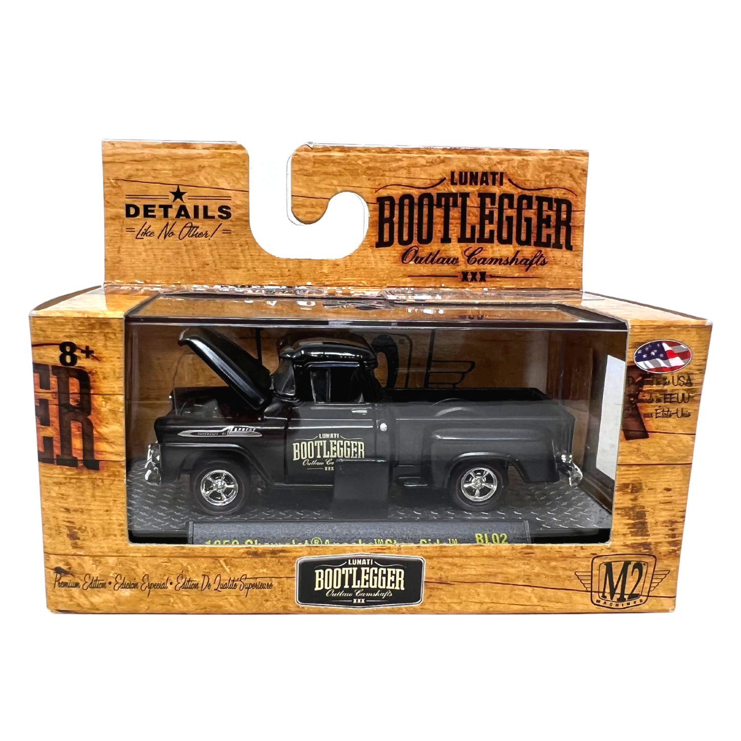 M2 Machines Lunati Bootlegger 1958 Chevrolet Apache Step Side BL02 1:64 Diecast