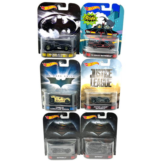 Lot of 6 Hot Wheels Retro Entertainment Batman Vehicles 1:64 Diecast