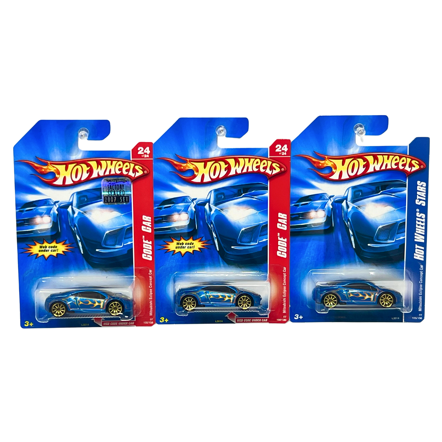 Hot Wheels Code Car Mitsubishi Eclipse Concept Car JDM 1:64 Diecast Lot of 3