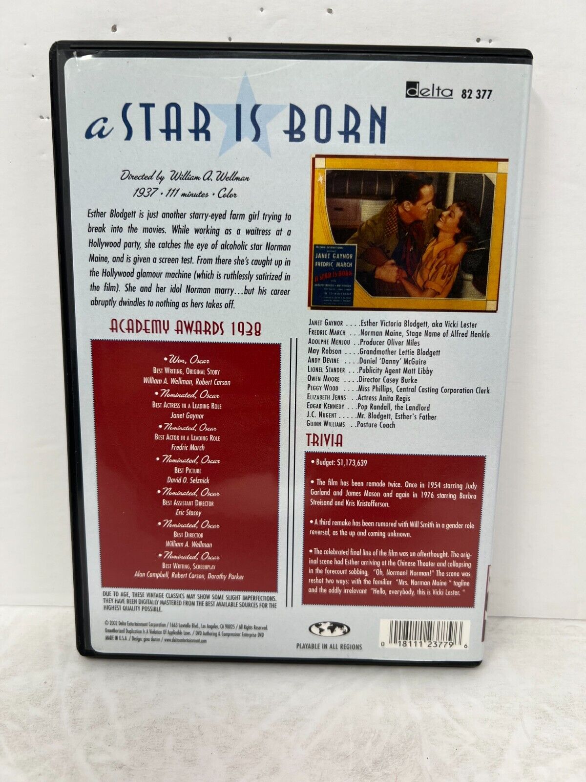 A Star Is Born (DVD, 2002) Frederic March Romance Good Condition!!!