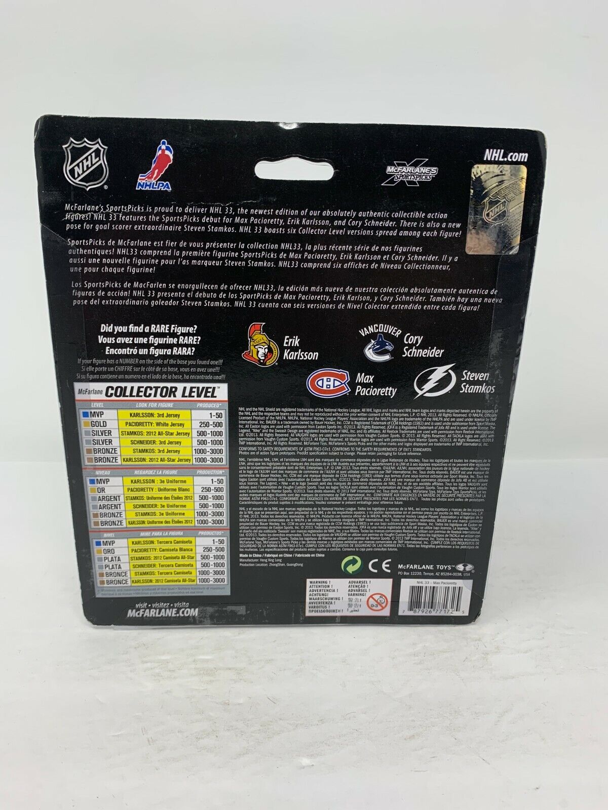 Mcfarlane NHL Max Pacioretty Montreal Canadiens Series 33 Gold Level #500 Figure