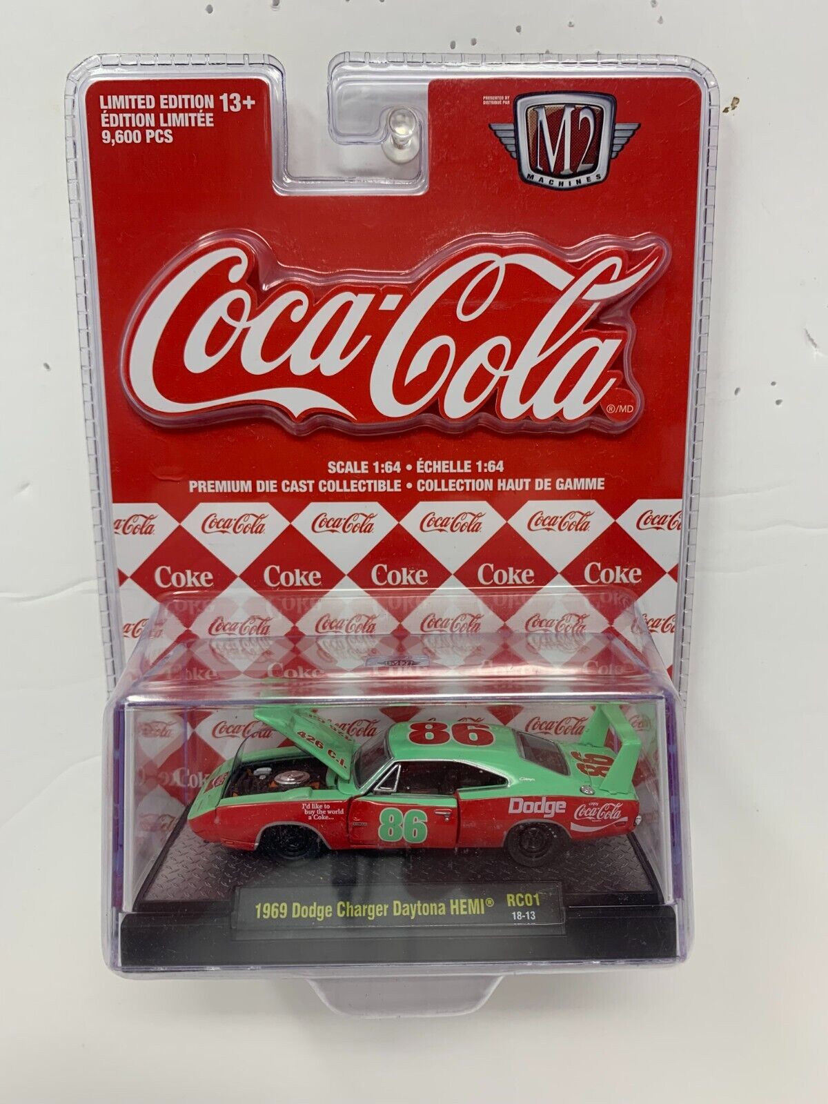 M2 Machines Coca-Cola 1969 Dodge Charger Daytona HEMI RC01 1:64 Diecast