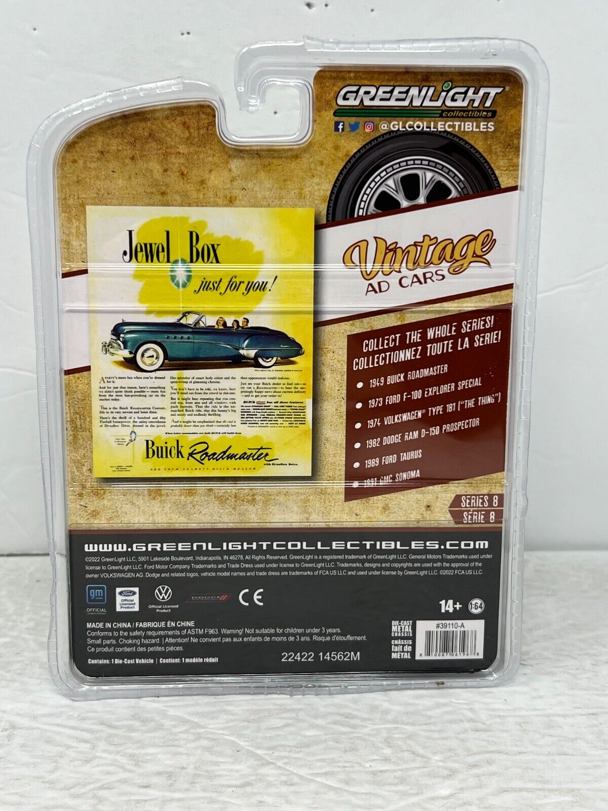 Greenlight Vintage AD Cars 1949 Buick Roadmaster 1:64 Diecast