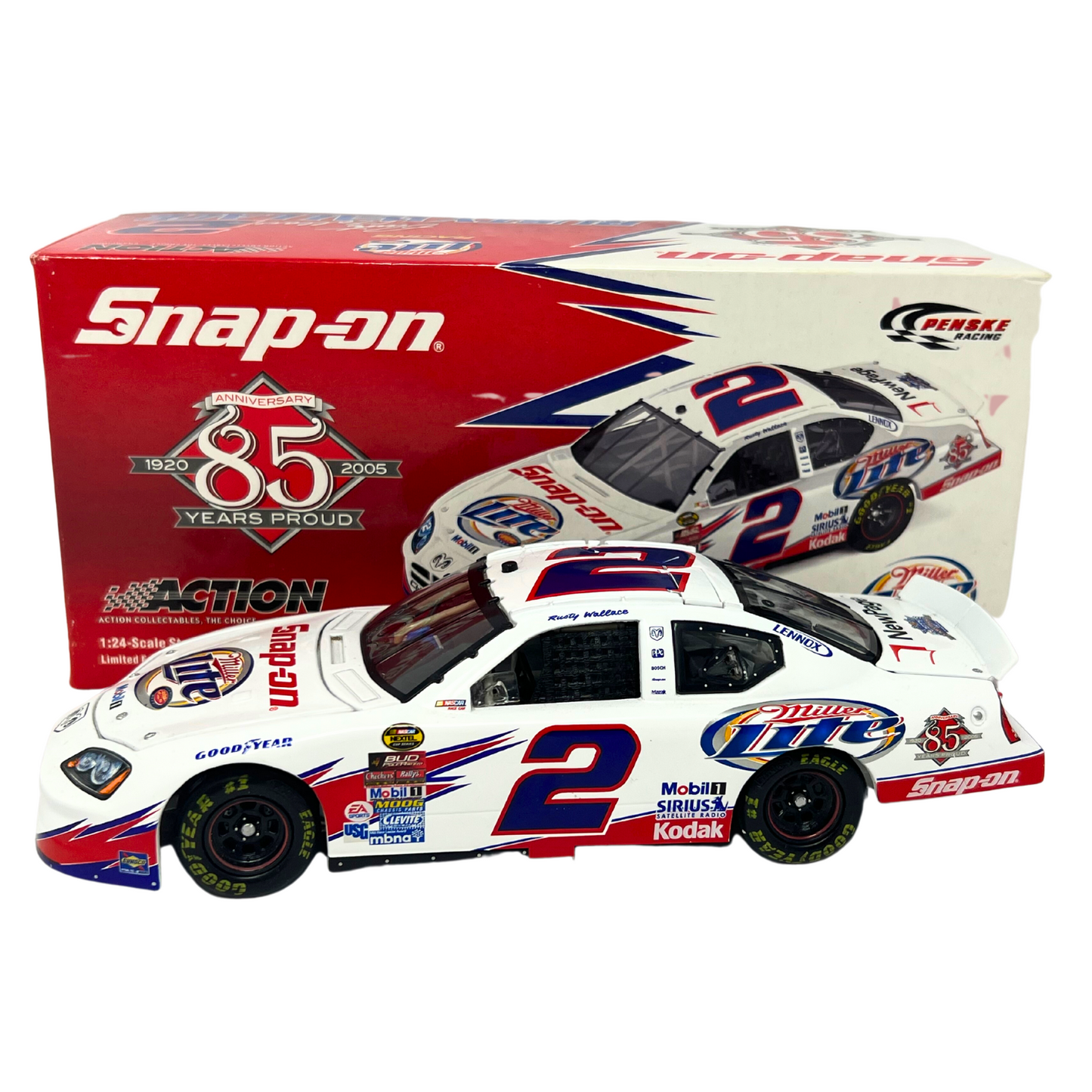 Action Nascar #2 Rusty Wallace Miller Snap-On 2005 Dodge Charger 1:24 Diecast