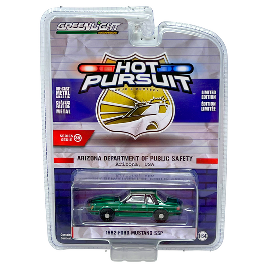 Greenlight Hot Pursuit 1982 Ford Mustang SSP GREEN MACHINE 1:64 Diecast