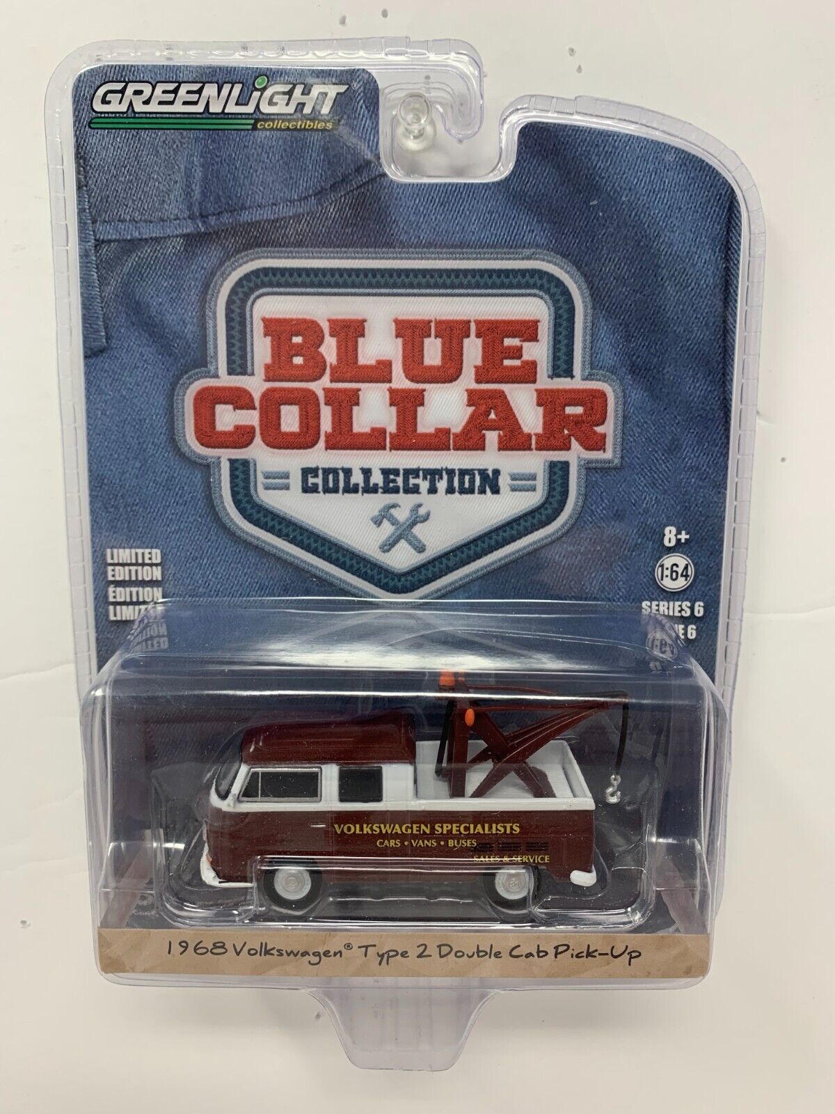 Greenlight Blue Collar 1968 Volkswagen Type 2 Double Cab Pick-Up 1:64 Diecast