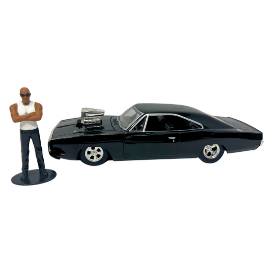 Ertl Racing Champions Fast & Furious 1970 Dodge Charger 1:24 Diecast w/ Figure