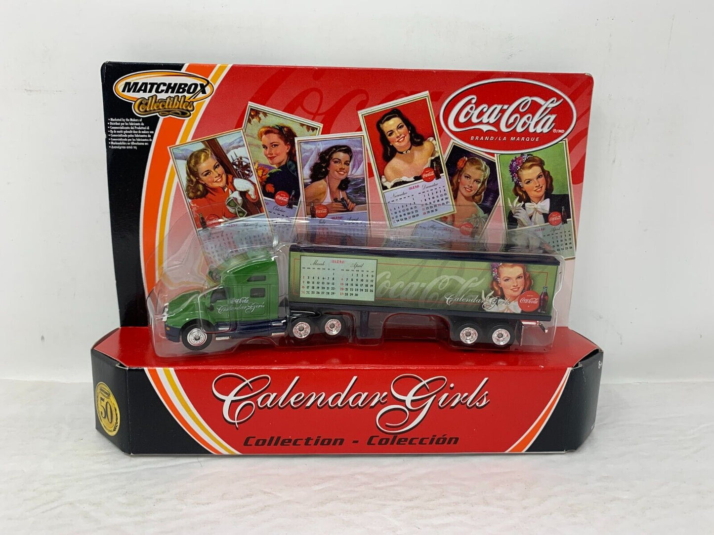 Matchbox Coca-Cola Calendar Girls Semi Truck 1:64 Diecast Complete Set of 6