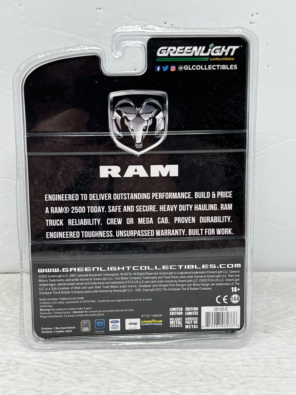 Greenlight Dodge Ram 10 Year Anniversary 2021 Dodge Ram 2500 1:64 Diecast