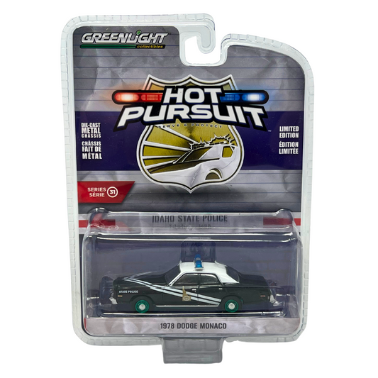 Greenlight Hot Pursuit 1978 Dodge Monaco Idaho Police Green Machine 1:64 Diecast