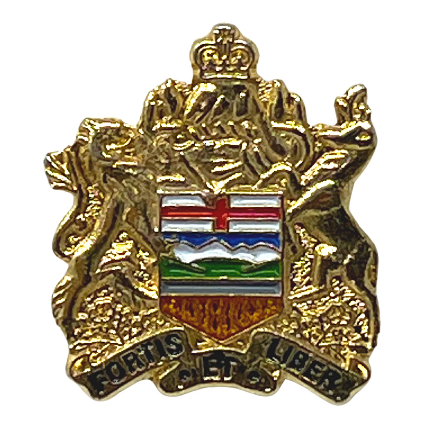 Alberta Coat of Arms Fortis et Liber (Strong and Free) Patriotic Lapel Pin