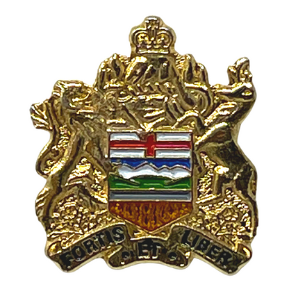 Alberta Coat of Arms Fortis et Liber (Strong and Free) Patriotic Lapel Pin