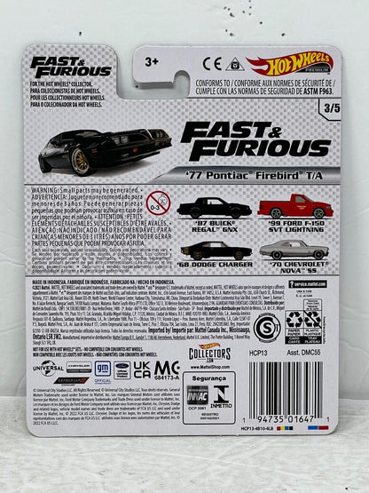Hot Wheels Premium Fast & Furious '77 Pontiac Firebird T/A 1:64 Diecast