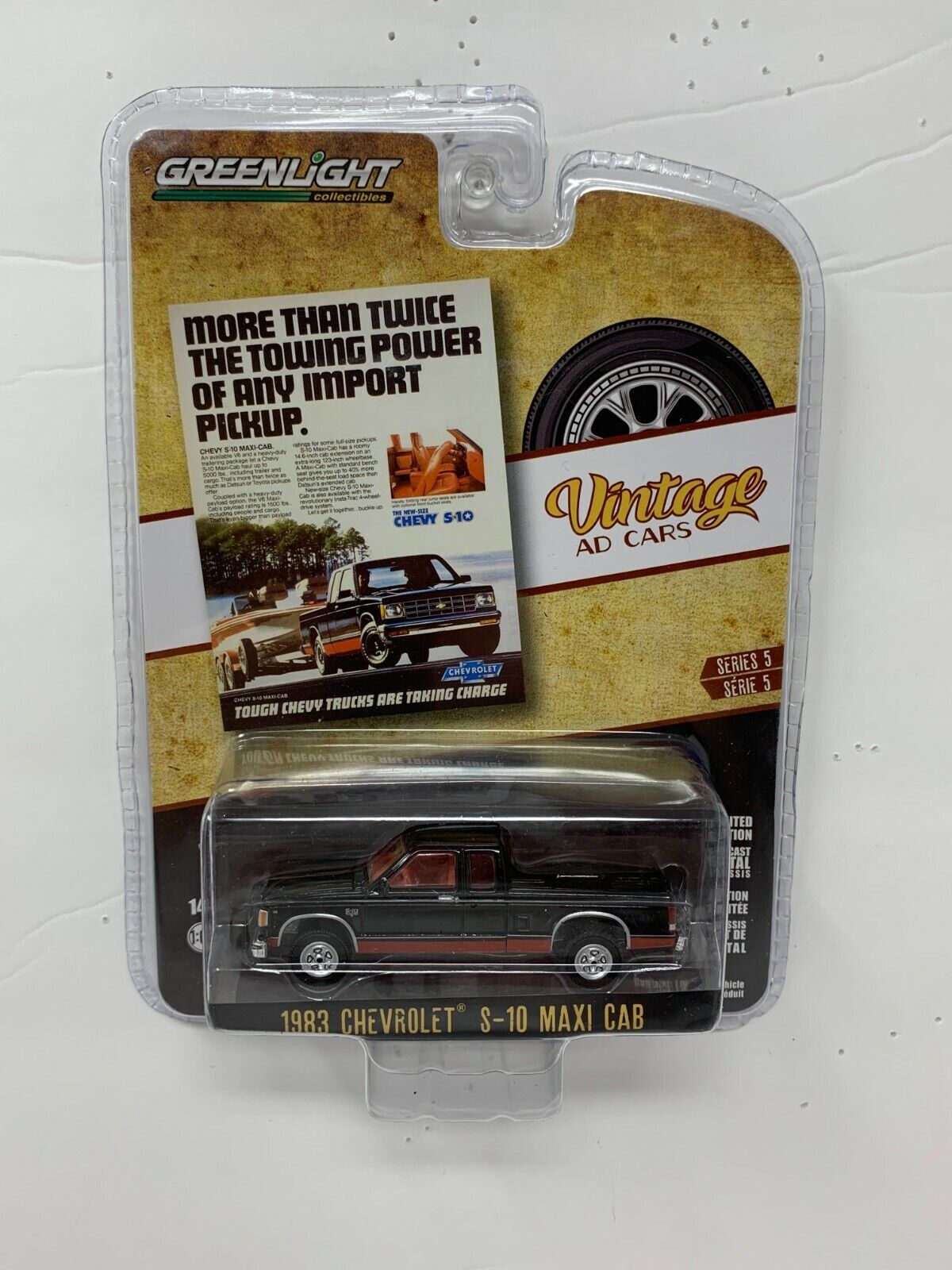 Greenlight Vintage Ad Cars Series 5 1983 Chevrolet S-10 Maxi Cab 1:64 Diecast