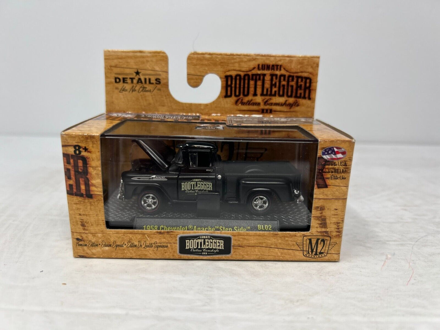 M2 Machines Lunati Bootlegger 1958 Chevrolet Apache Step Side BL02 1:64 Diecast