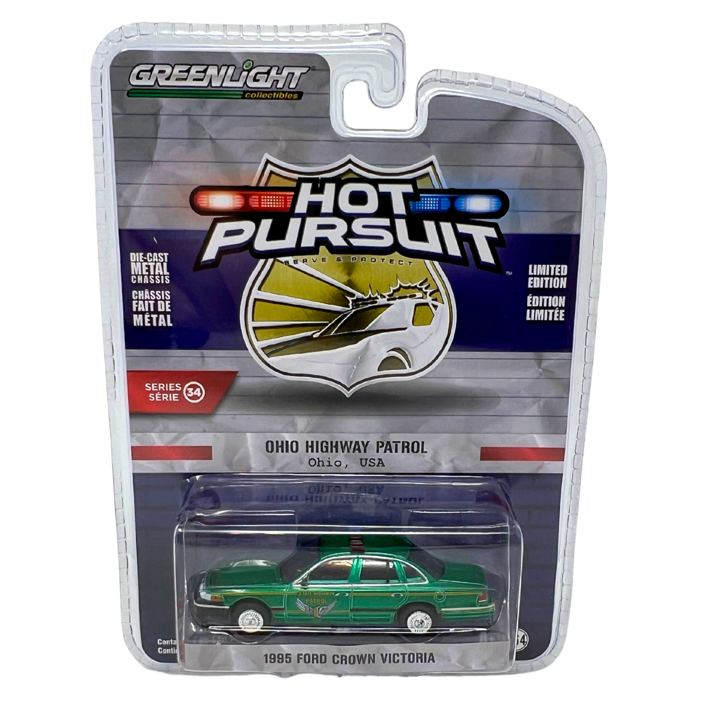 Greenlight Hot Pursuit CHASE Green Machine 1995 Ford Crown Victoria 1:64 Diecast