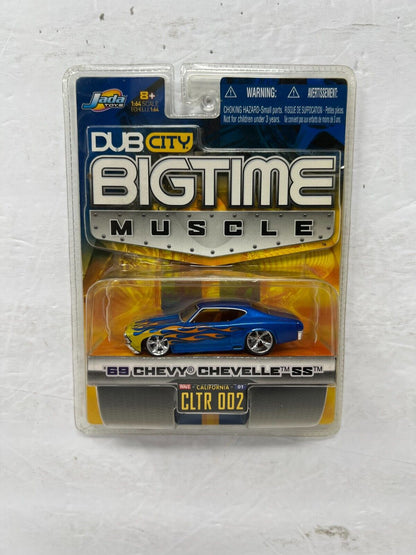 Jada Dub City Bigtime Muscle '69 Chevy Chevelle SS 1:64 Diecast Blue with Flames