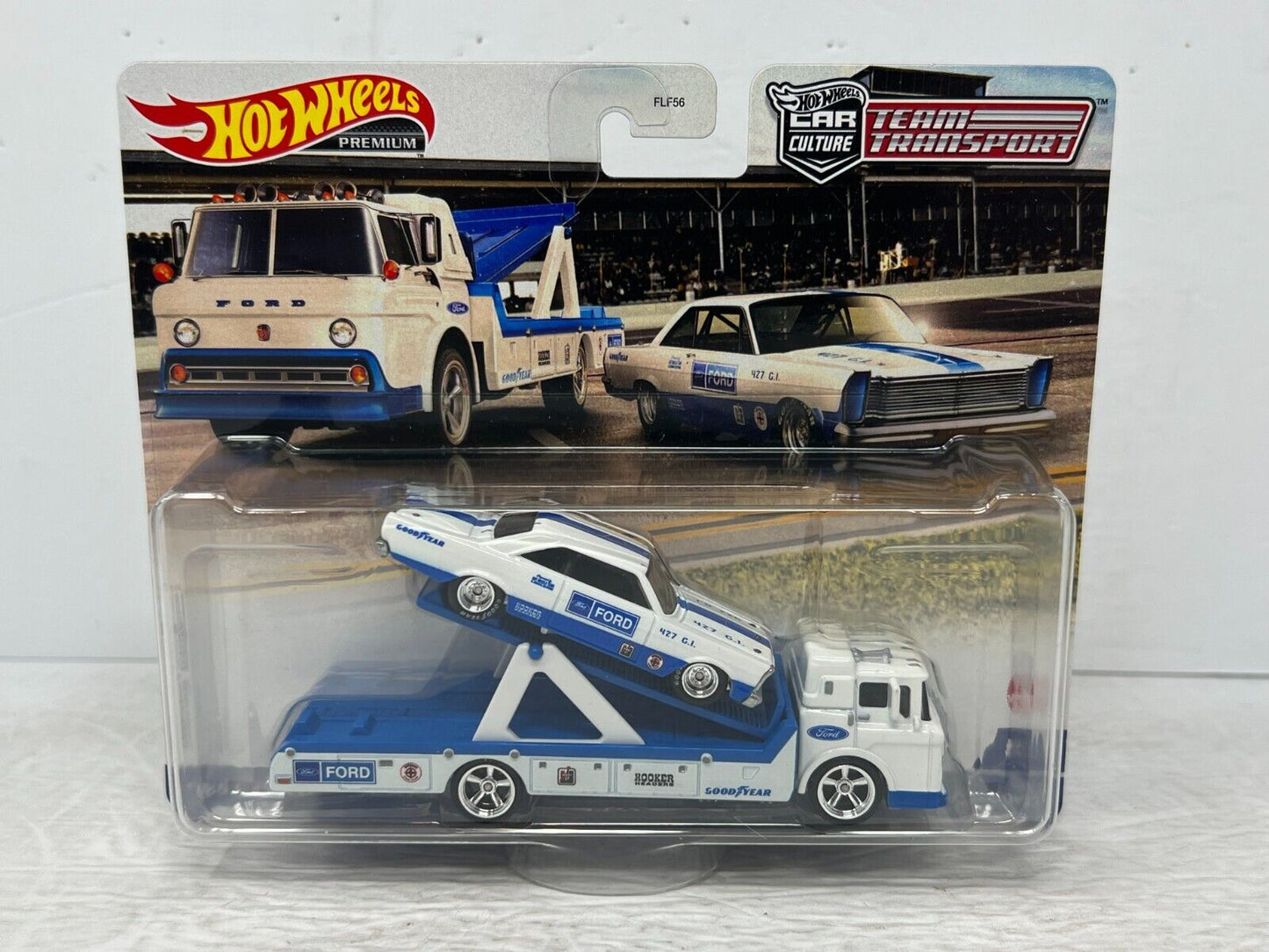 Hot Wheels Premium '65 Ford Galaxie & Ford C-800 #38 Team Transport 164 Diecast