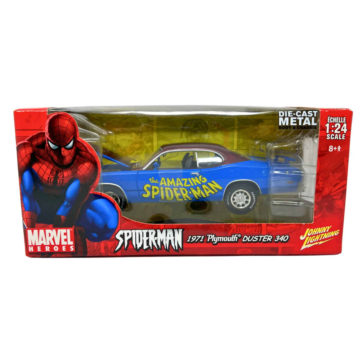 Johnny Lightning Marvel Spider-Man 1971 Plymouth Duster 340 1:24 Diecast