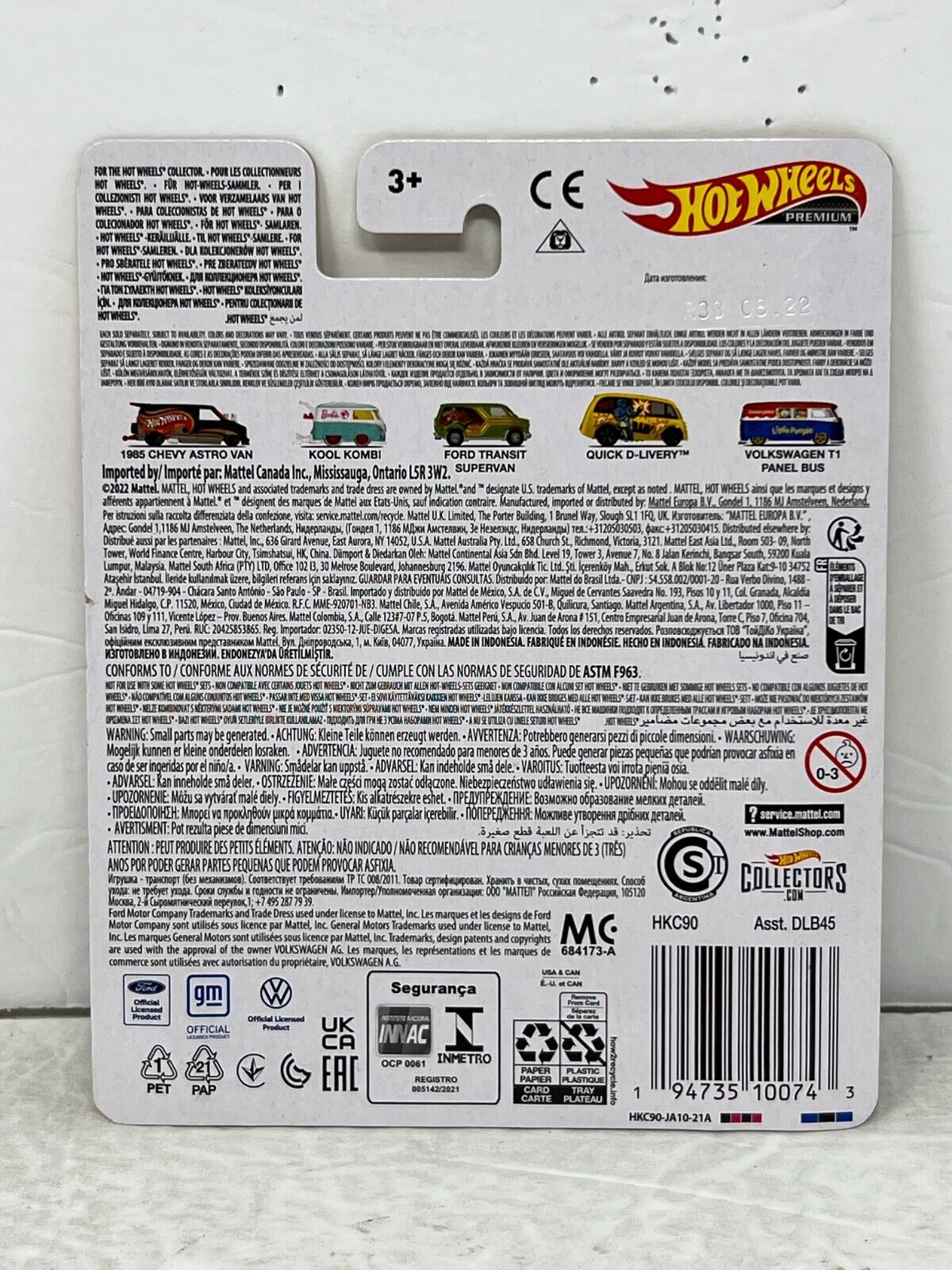 Hot Wheels Premium Pop Culture Mattel Brands 1985 Chevy Astro Van 1:64 Diecast