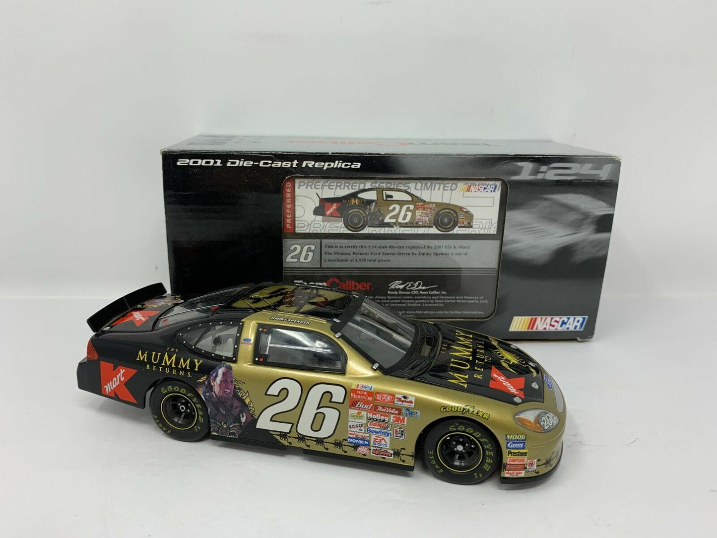 Team Caliber Preferred Nascar #26 Jimmy Spencer The Mummy Returns 1:24 Diecast