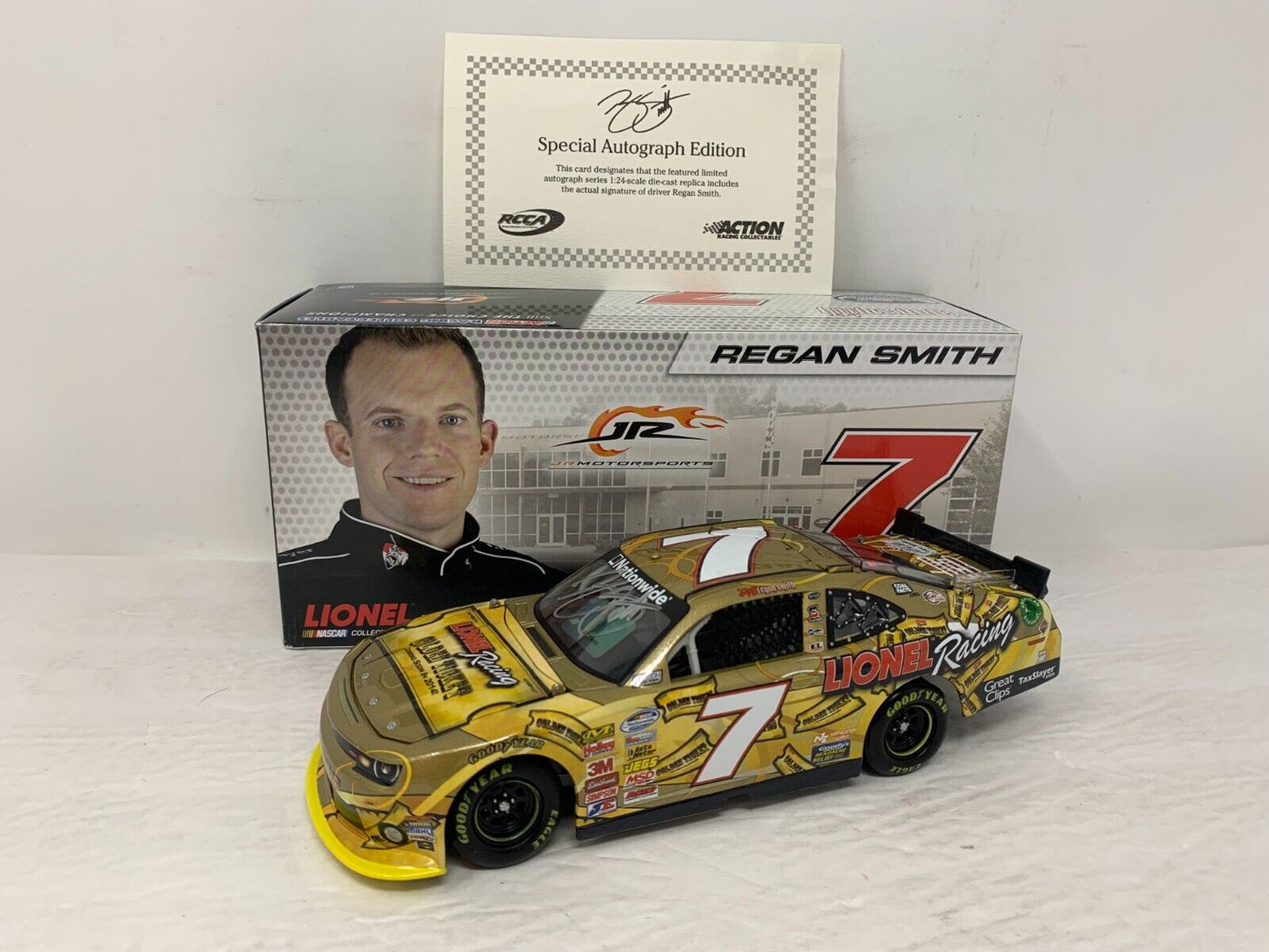 Lionel Racing Nascar #7 Regan Smith Golden Ticket Autographed Camaro 124 Diecast