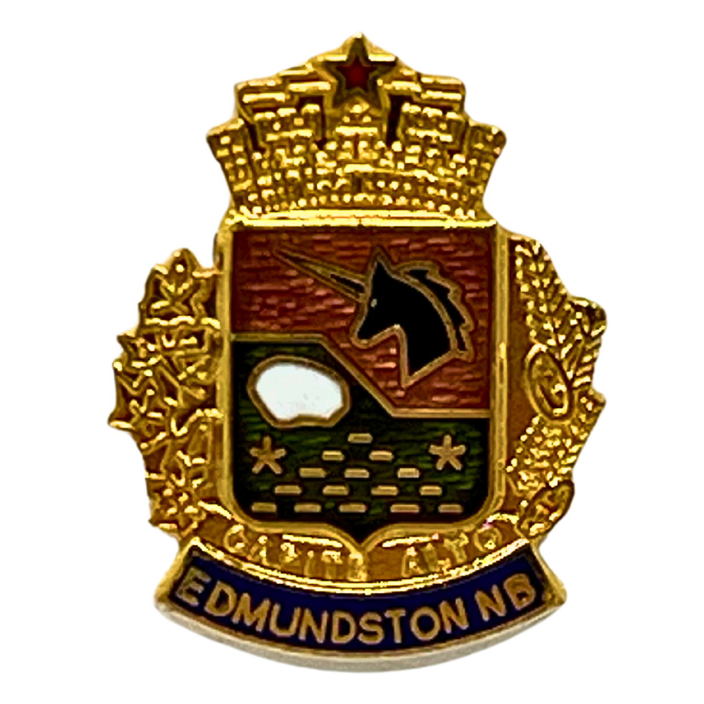 Edmunston New Brunswick Coat of Arms Patriotic Lapel Pin SP2