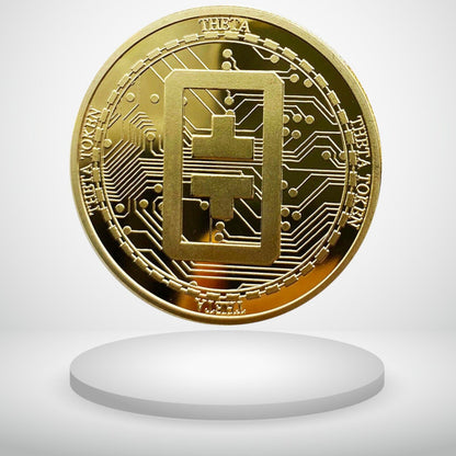 Theta Network THETA Physical Crypto Coin Novelty Souvenir Token Gold Color