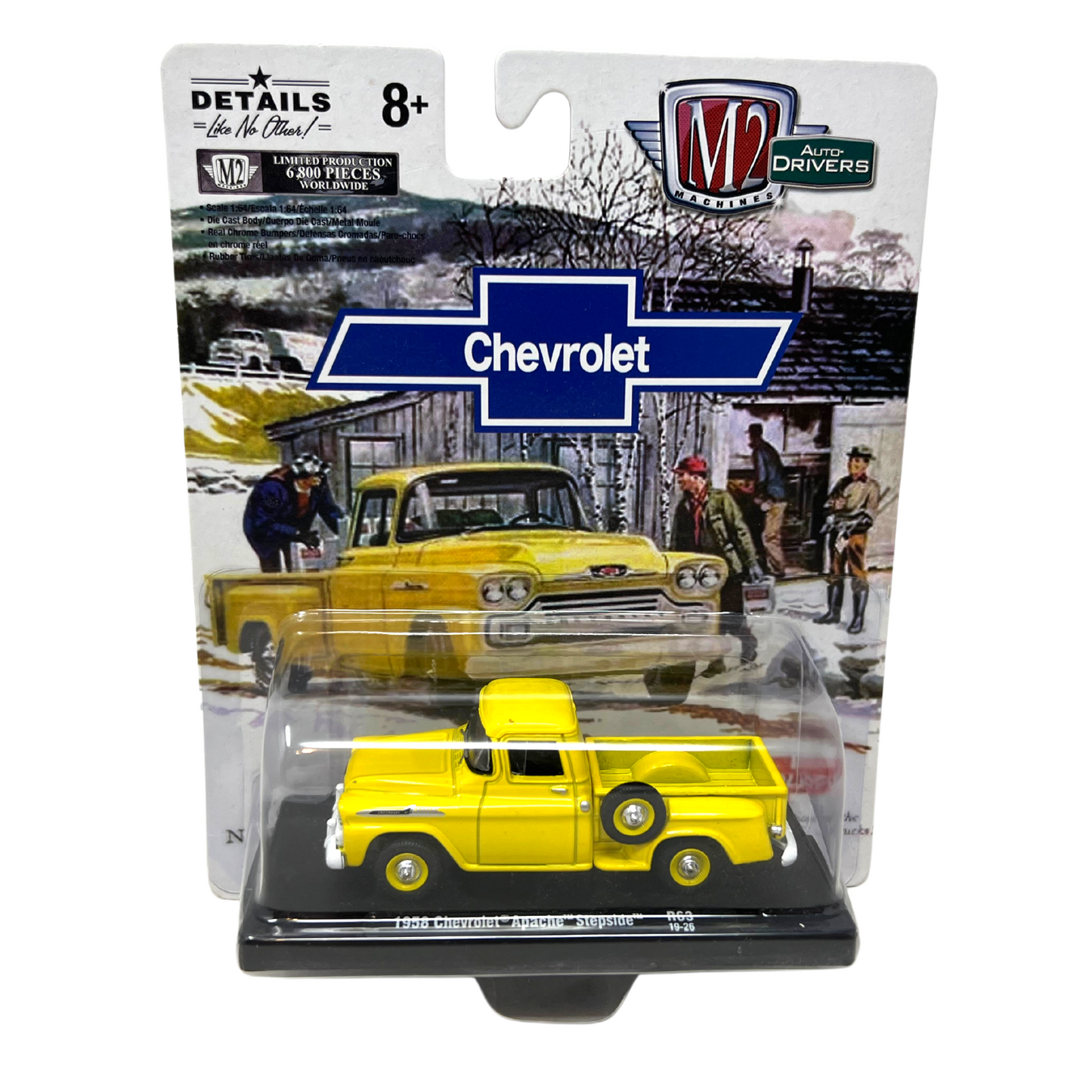 M2 Machines Auto-Drivers Chevrolet 1958 Chevrolet Apache Stepside 1:64 Diecast