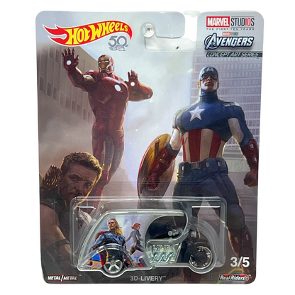 Hot Wheels Marvel Avengers Concept Art 3D-Livery Real Riders 1:64 Diecast