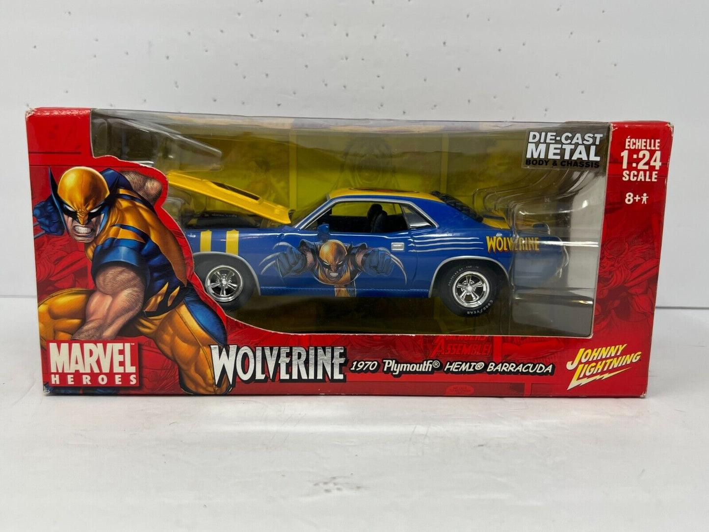Johnny Lightning Marvel Wolverine 1970 Plymouth HEMI Barracuda 1:24 Diecast