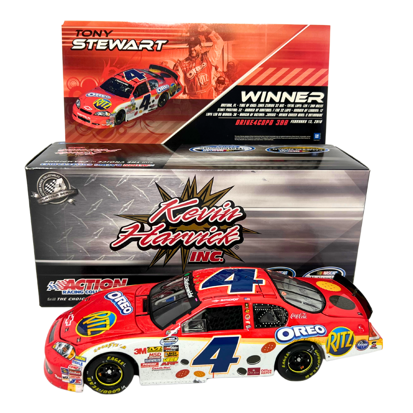 Action Nascar #4 Tony Stewart Oreo Ritz Daytona Win Raced Version 1:24 Diecast