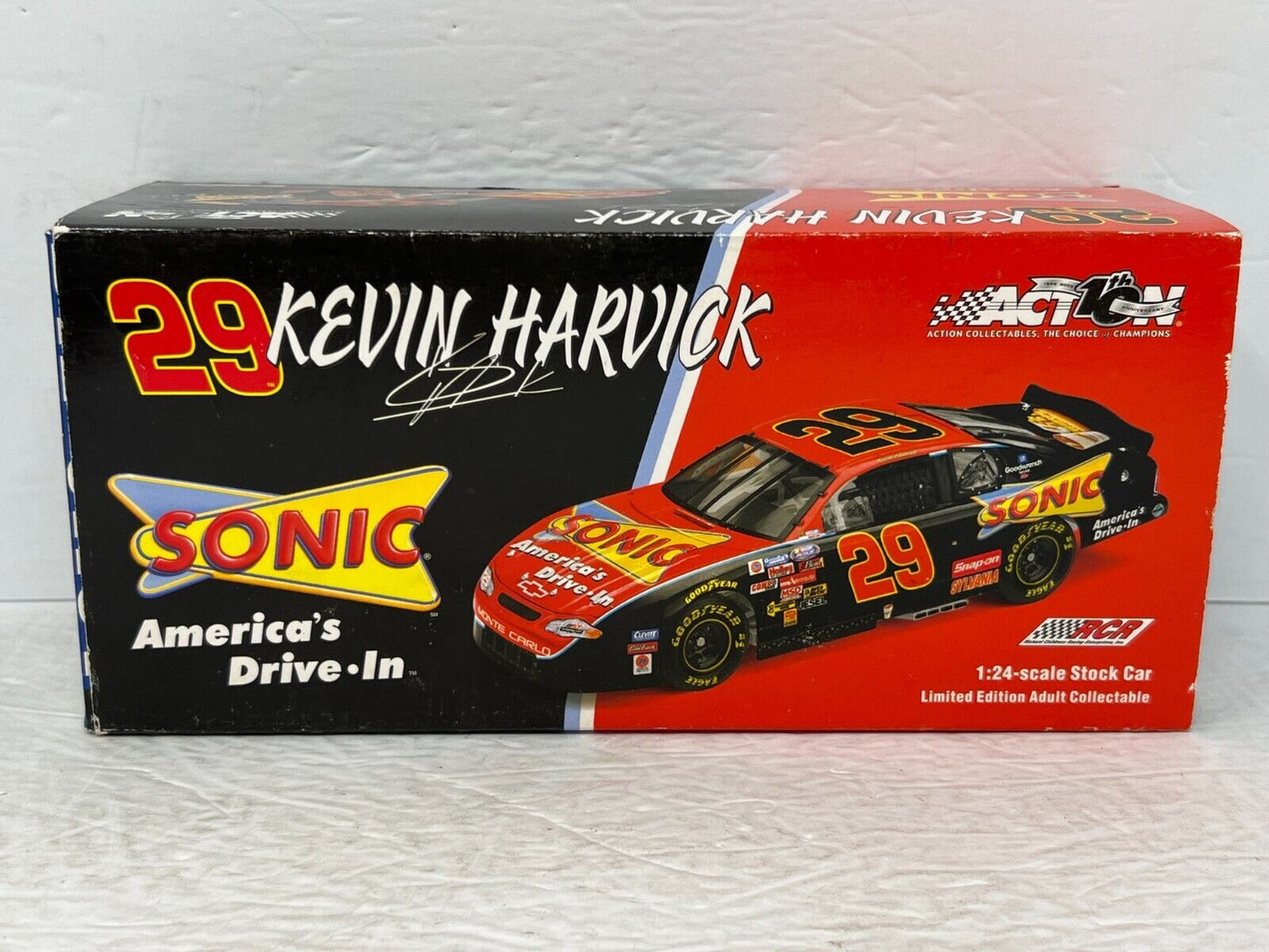 Action Nascar #29 Kevin Harvick Sonic GM Dealers 2002 Monte Carlo 1:24 Diecast