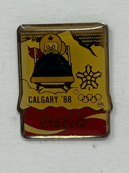 Coca Cola 1988 Calgary Winter Olympic Games (Bobsleigh) Olympics Lapel Pin