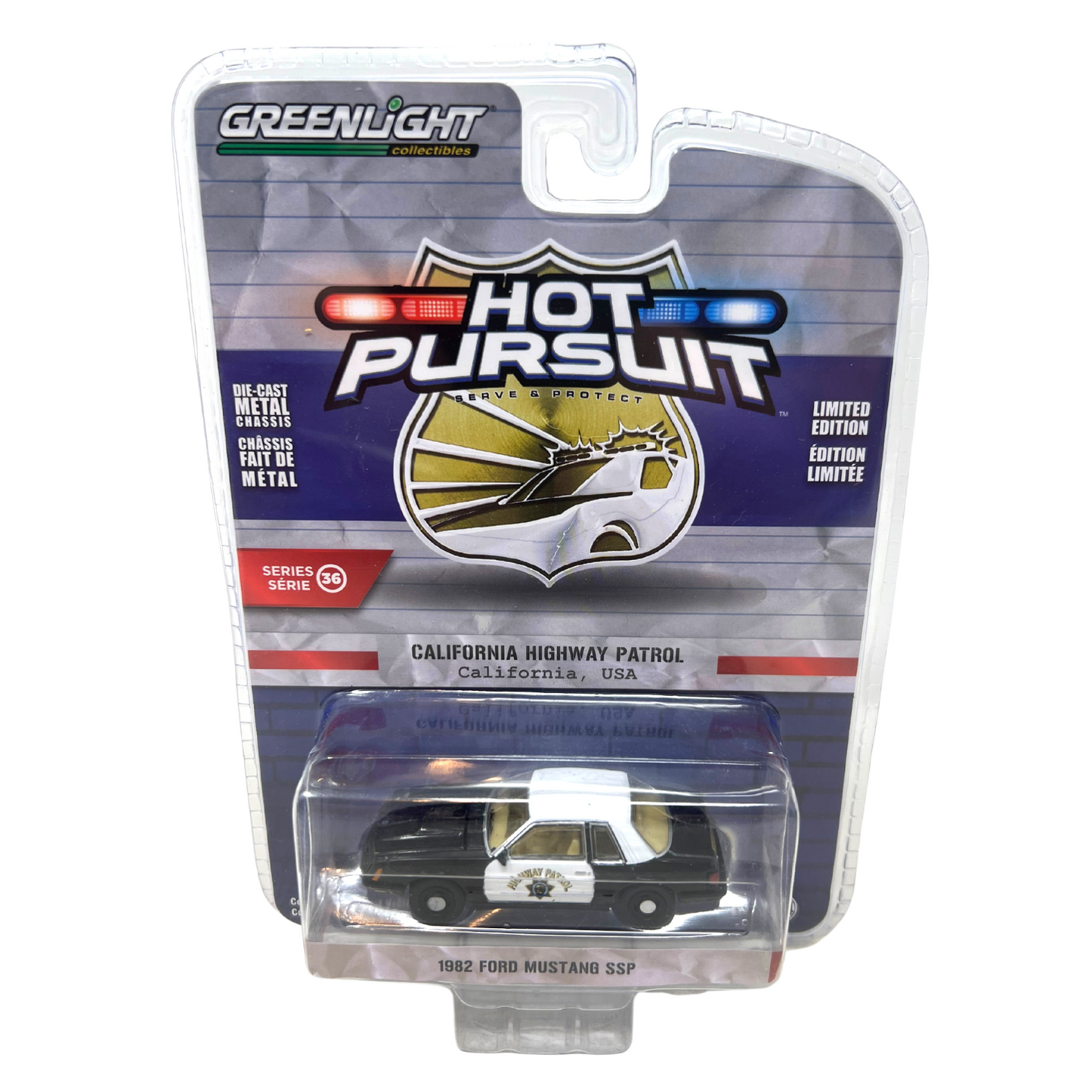 Greenlight Hot Pursuit Series 36 1982 Ford Mustang SSP 1:64 Diecast