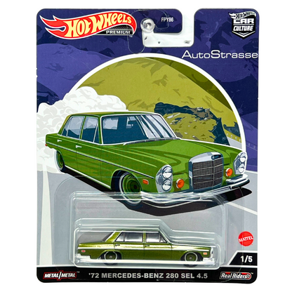 Hot Wheels Premium AutoStrasse '72 Mercedes-Benz 280 SEL 4.5 1:64 Diecast