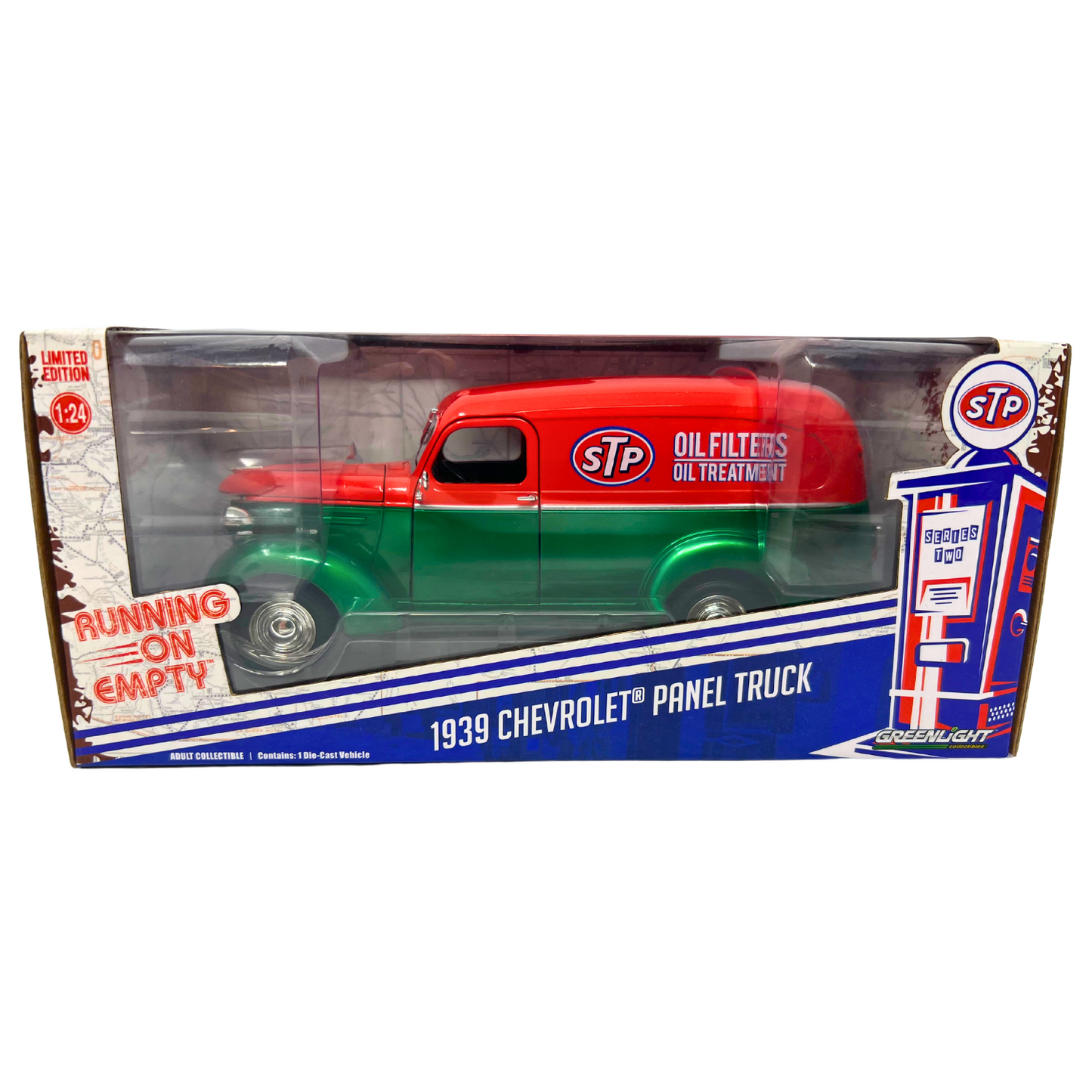 Greenlight Running on Empty 1939 Chevrolet Panel Truck Green Machine 124 Diecast