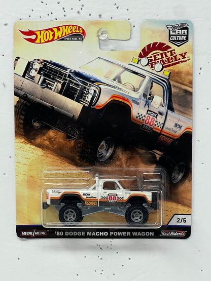 Hot Wheels Premium Desert Rally '80 Dodge Macho Power Wagon 1:64 Diecast