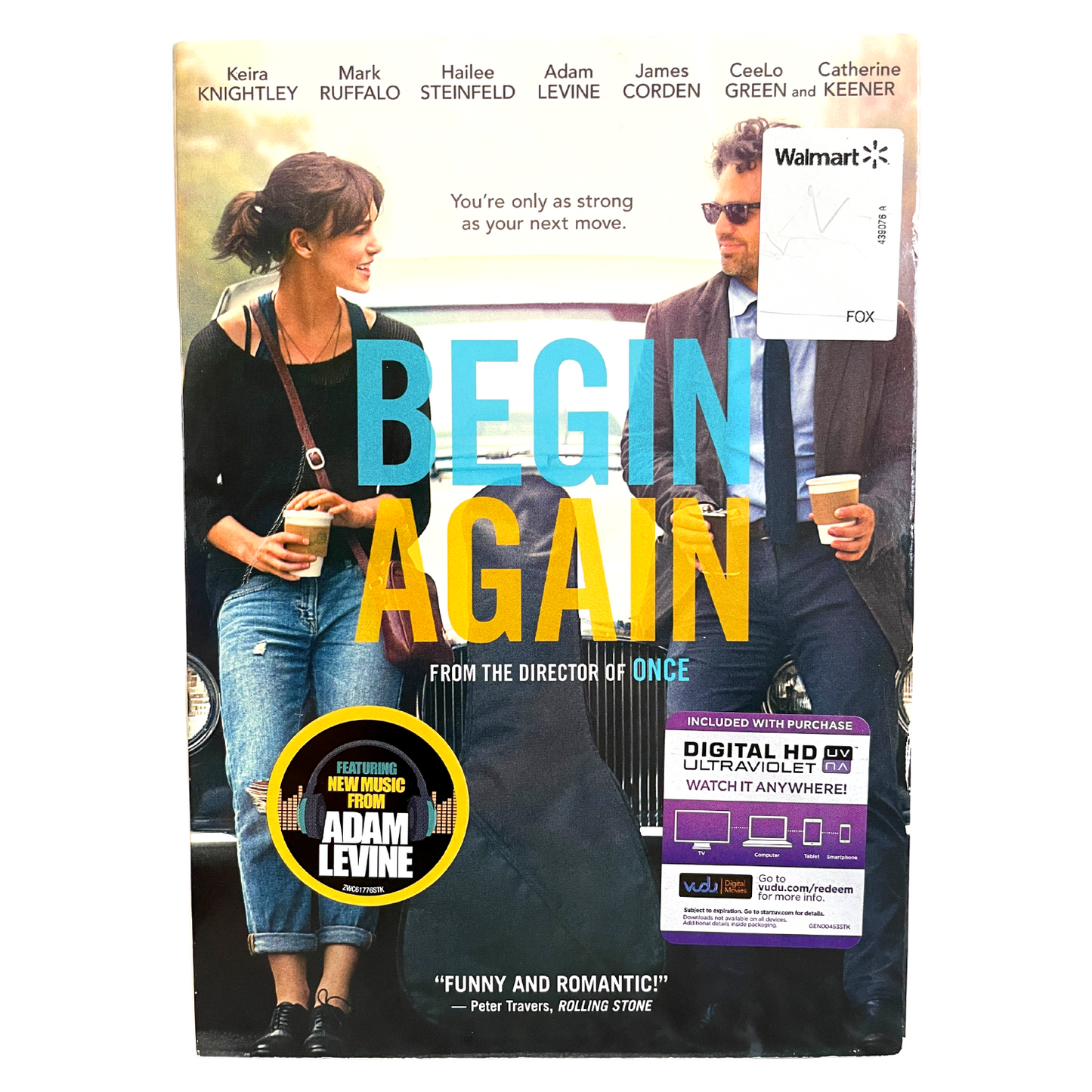 Begin Again (DVD, 2014) Keira Knightley Adam Levine Music Romance Good Condition