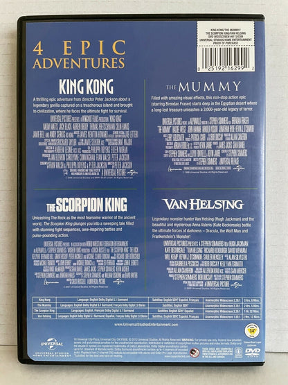 King Kong / The Mummy / Scorpion King / Van Helsing (DVD, 2012) Collection